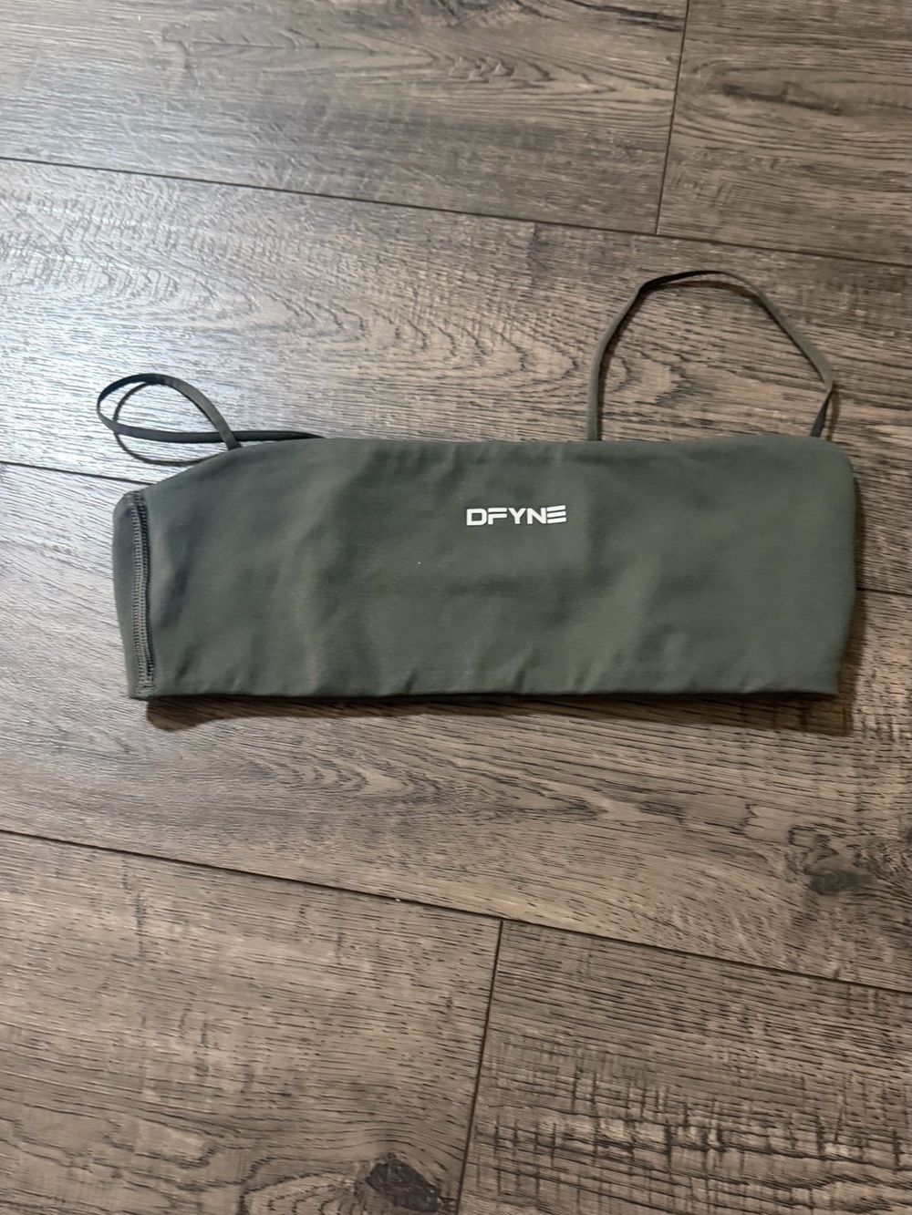 DFYNE Olive Green Bandeau Sports Bra